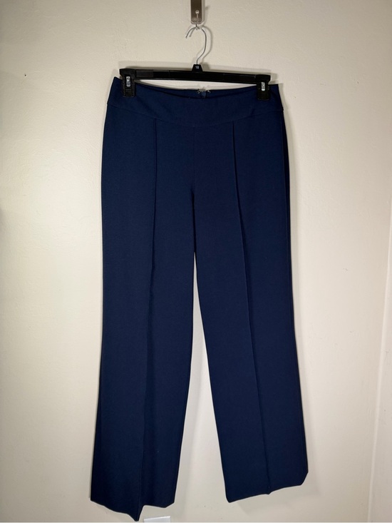 Tahari Arthur S Levine Pants - Navy Wide-Leg Trousers with Front Creases